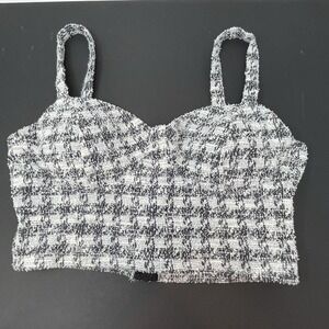 Windsor Womens Bustier Crop Top Tank Sweatheart Neck Preppy Festival Boho Medium